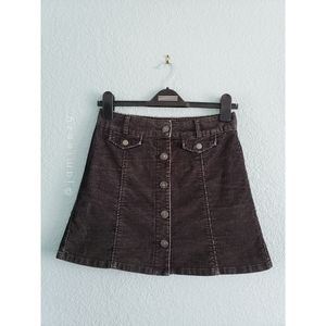 BDG | Corduroy A-Line Button-Front Mini Skirt